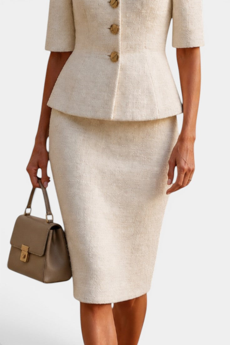 Ysabeau - Ensemble Tailleur Veste Péplum & Jupe Crayon
