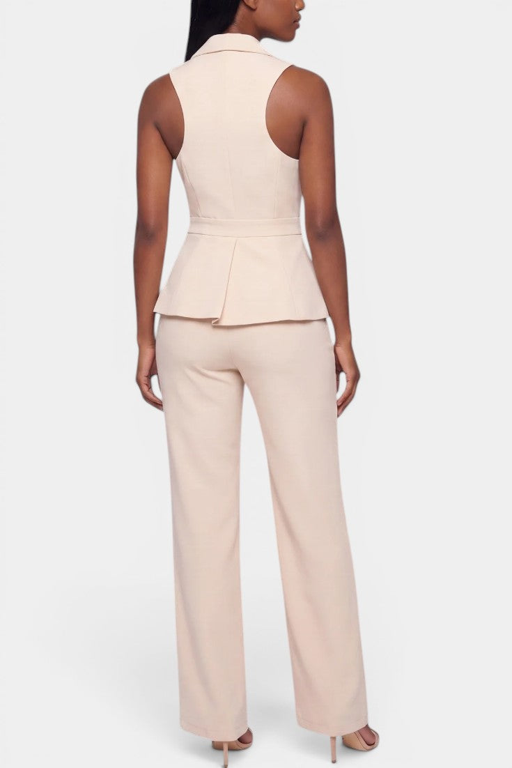 Bathilde - Ensemble Tailleur Gilet Croisé & Pantalon Large