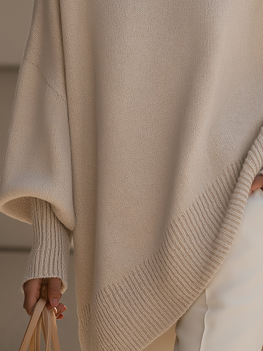 Clarisse | Pull Ample Drapé à Col Large