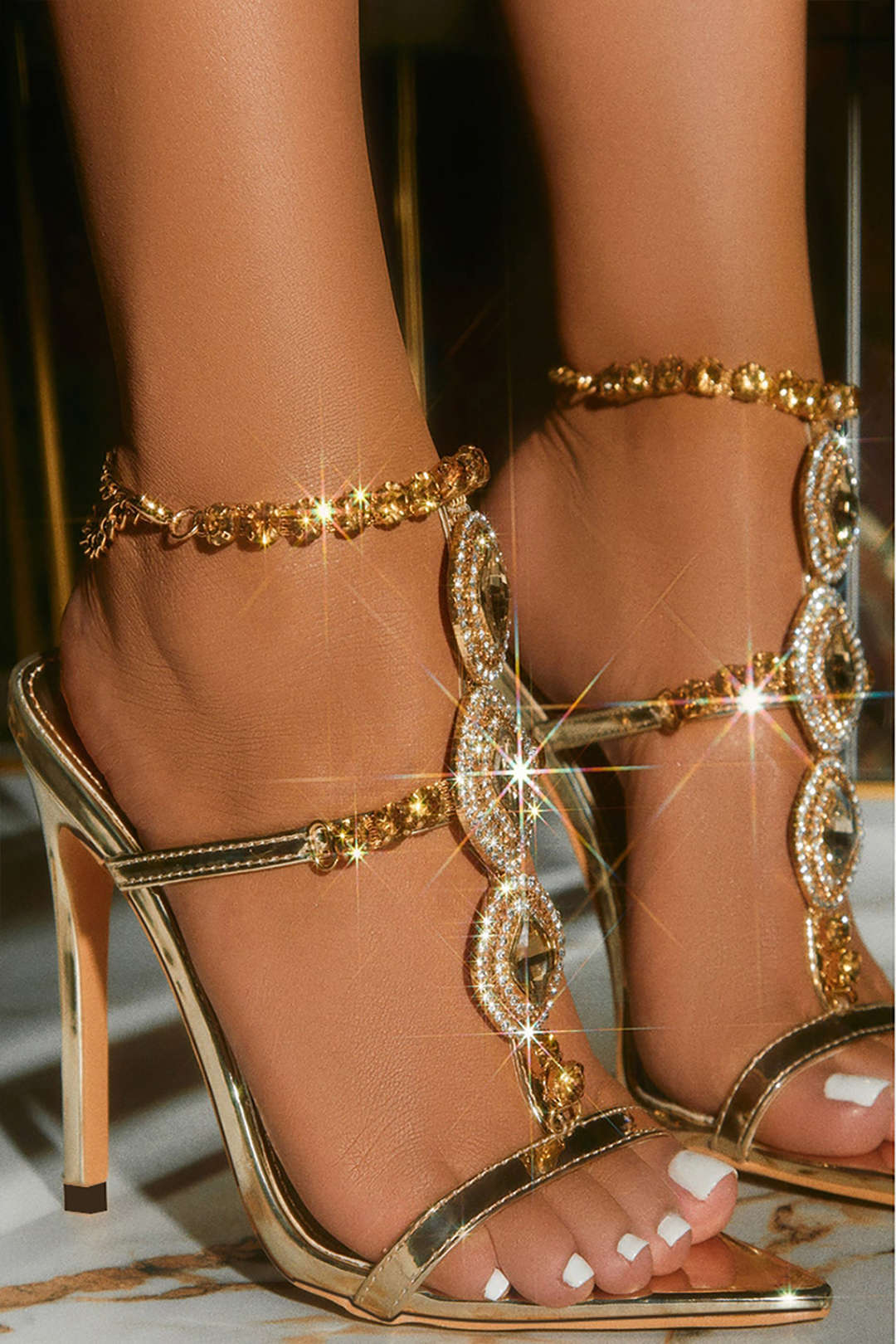 Escarpins à Talons avec Embout en Strass