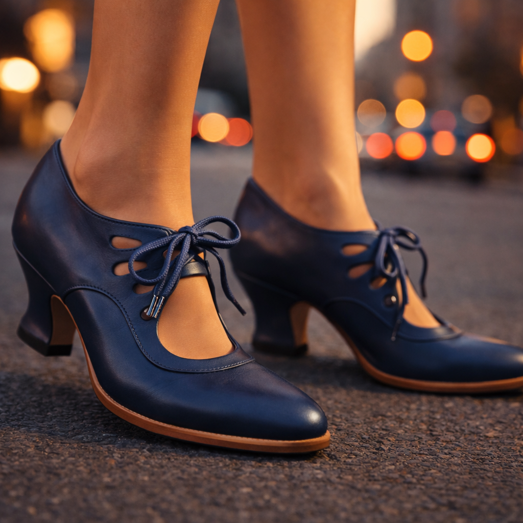 Coralie | Escarpins à Lacets en Cuir Lisse