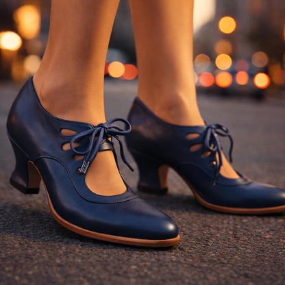 Coralie | Escarpins à Lacets en Cuir Lisse