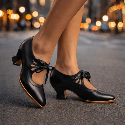 Coralie | Escarpins à Lacets en Cuir Lisse