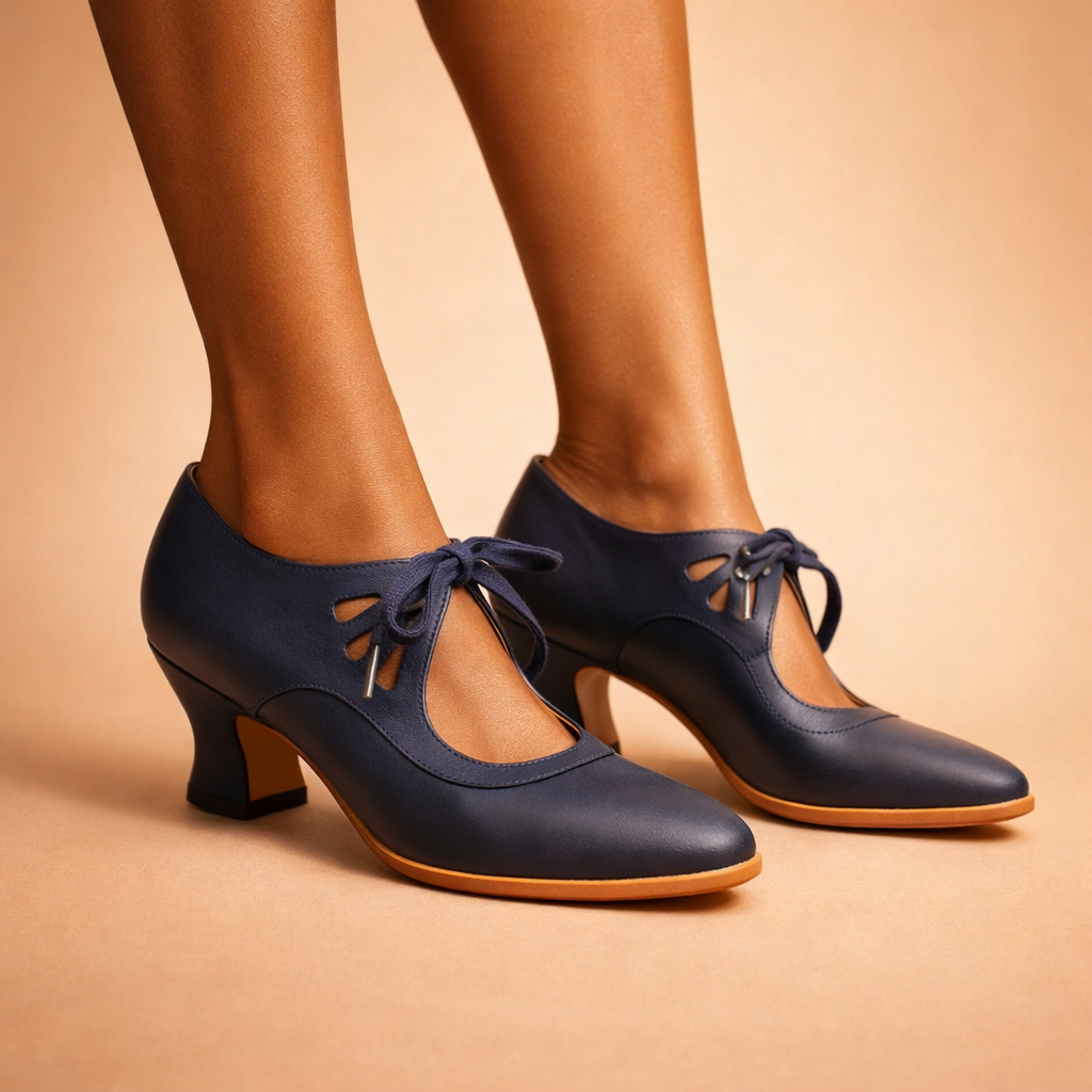Coralie | Escarpins à Lacets en Cuir Lisse