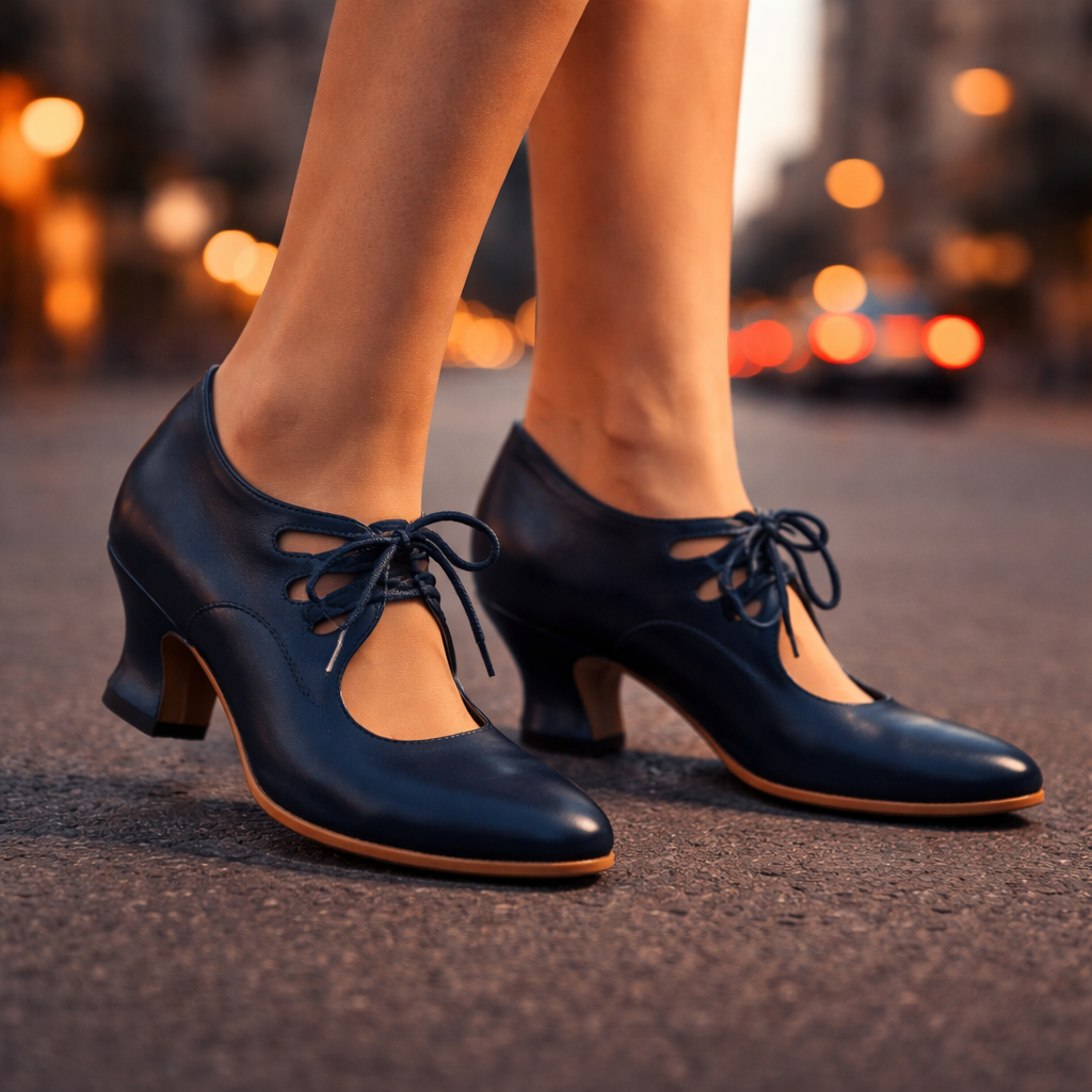 Coralie | Escarpins à Lacets en Cuir Lisse