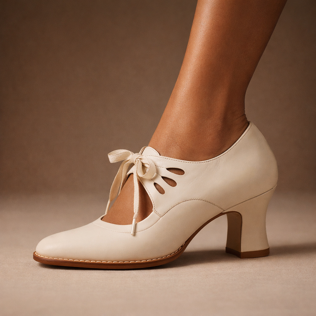 Coralie | Escarpins à Lacets en Cuir Lisse