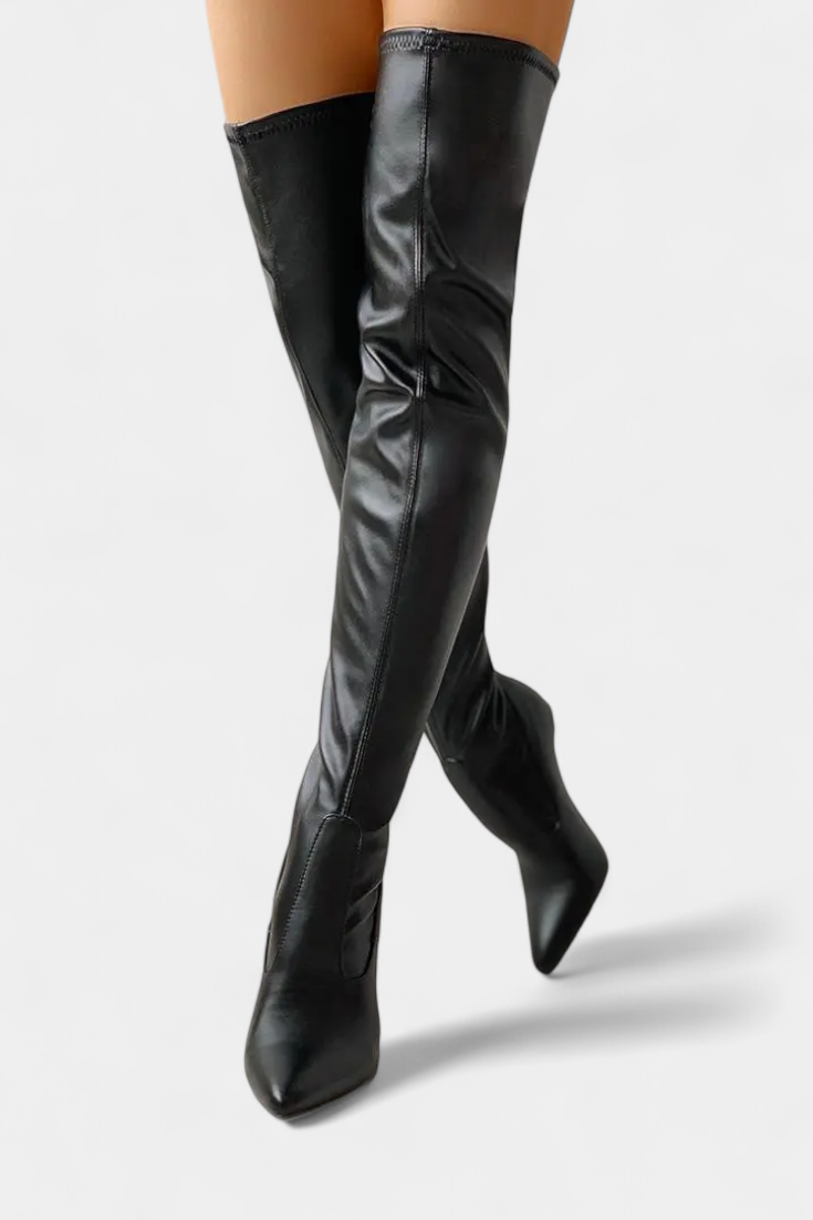 Fianna Cuissardes Stretch à Talon Doré et Zip Arrière