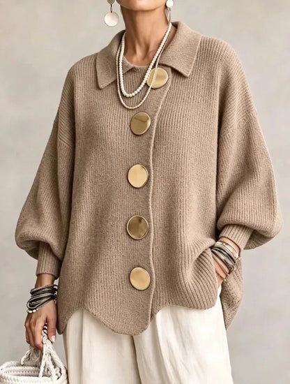 Capucine - Cardigan Boutonné Oversize à Col