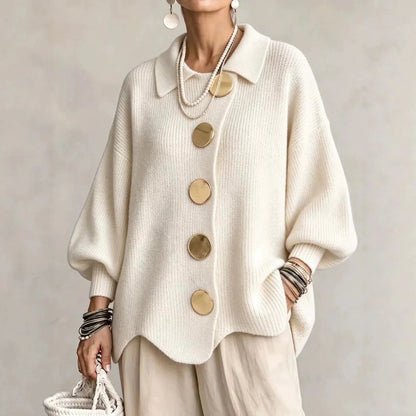 Capucine - Cardigan Boutonné Oversize à Col