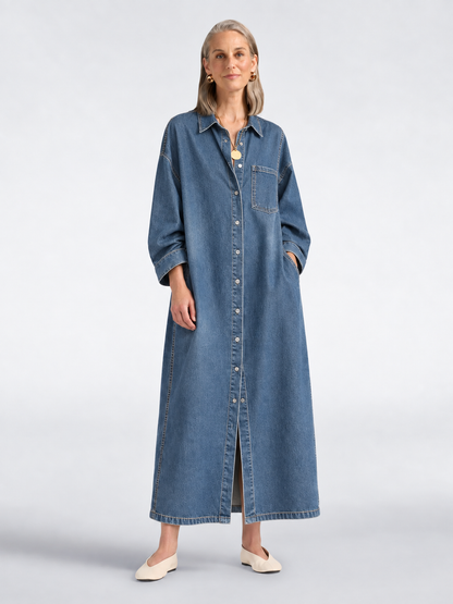 Joséphine | Robe Chemise Longue en Denim