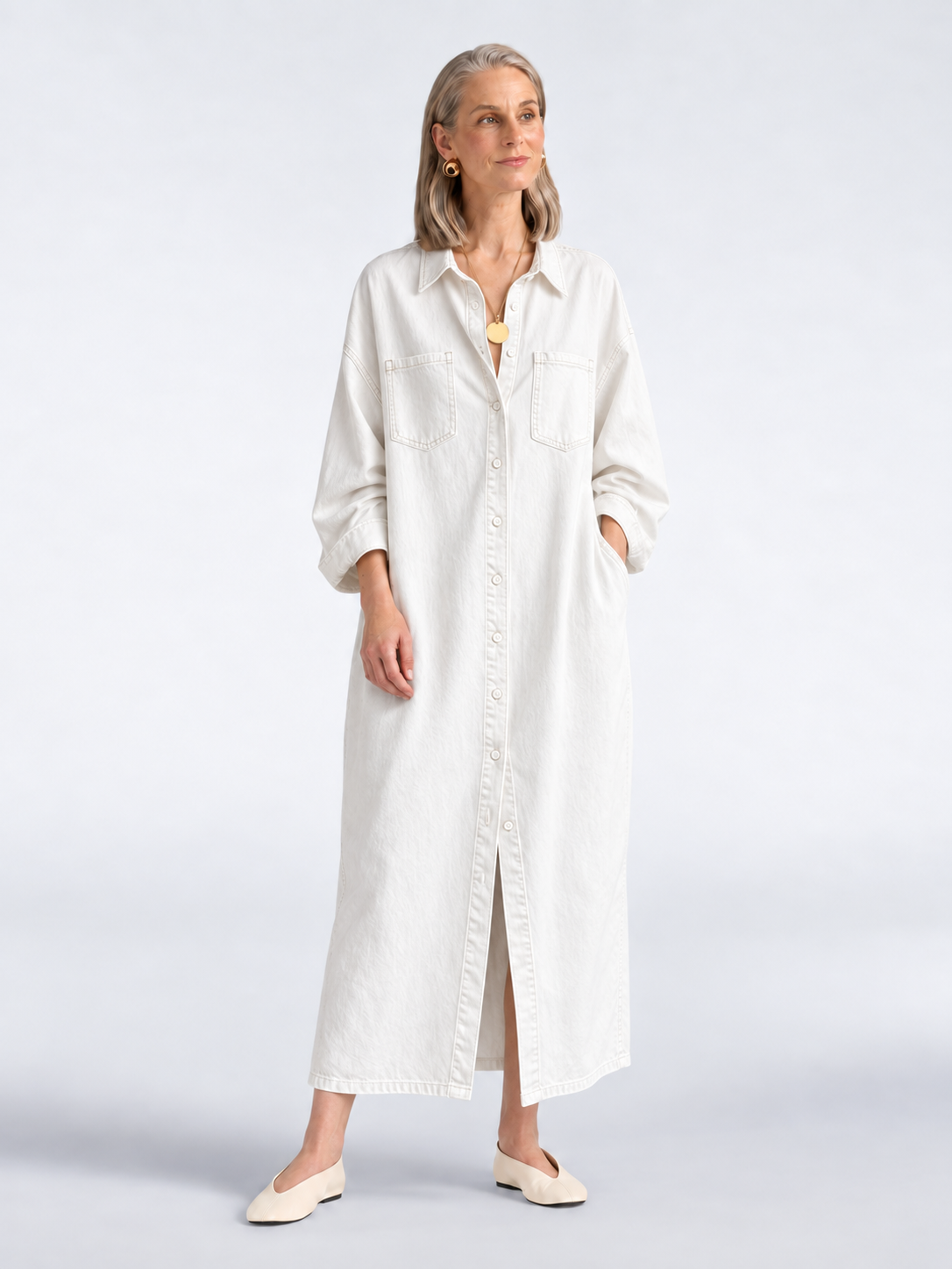 Joséphine | Robe Chemise Longue en Denim