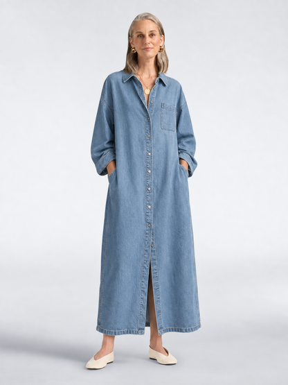 Joséphine | Robe Chemise Longue en Denim