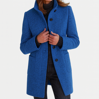 Léonie | Manteau en Laine Mélangée à Col Montant