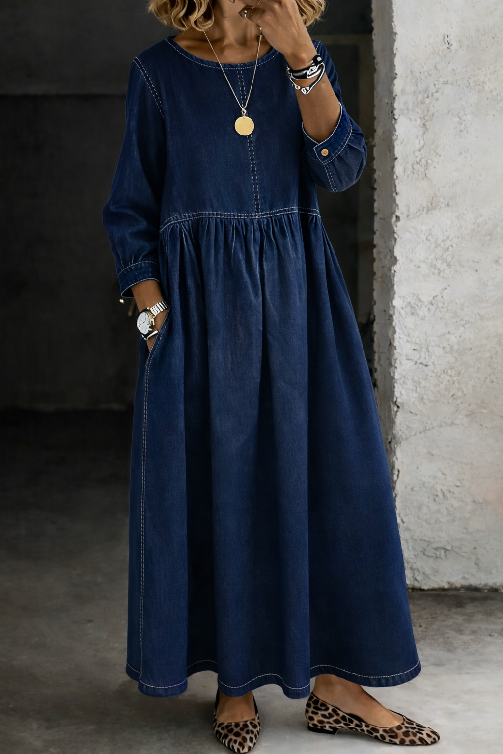 Fanny | Robe Longue en Jean Style Vintage