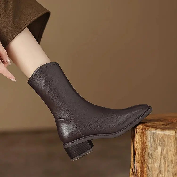 Joséphine | Bottines Orthopédiques Bout Carré à Talon Bloc