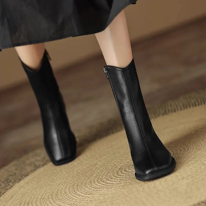Joséphine | Bottines Orthopédiques Bout Carré à Talon Bloc