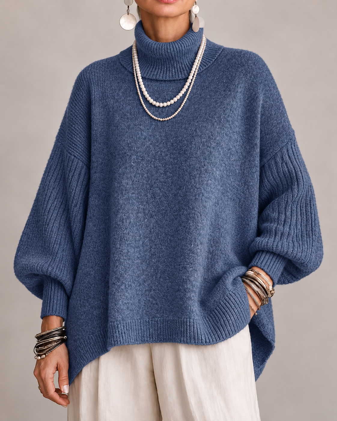 Catherine | Pull Col Roulé Élégant