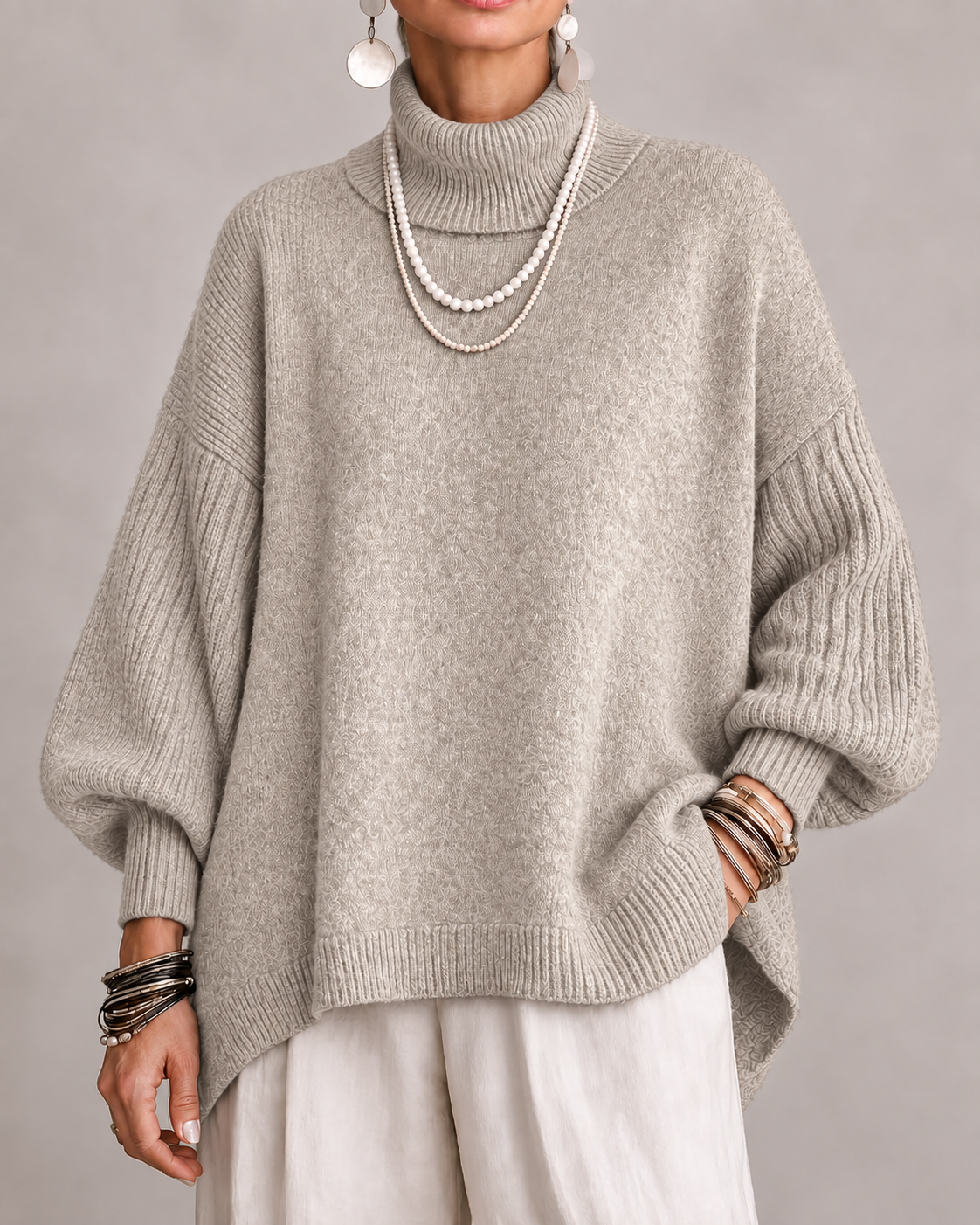 Catherine | Pull Col Roulé Élégant