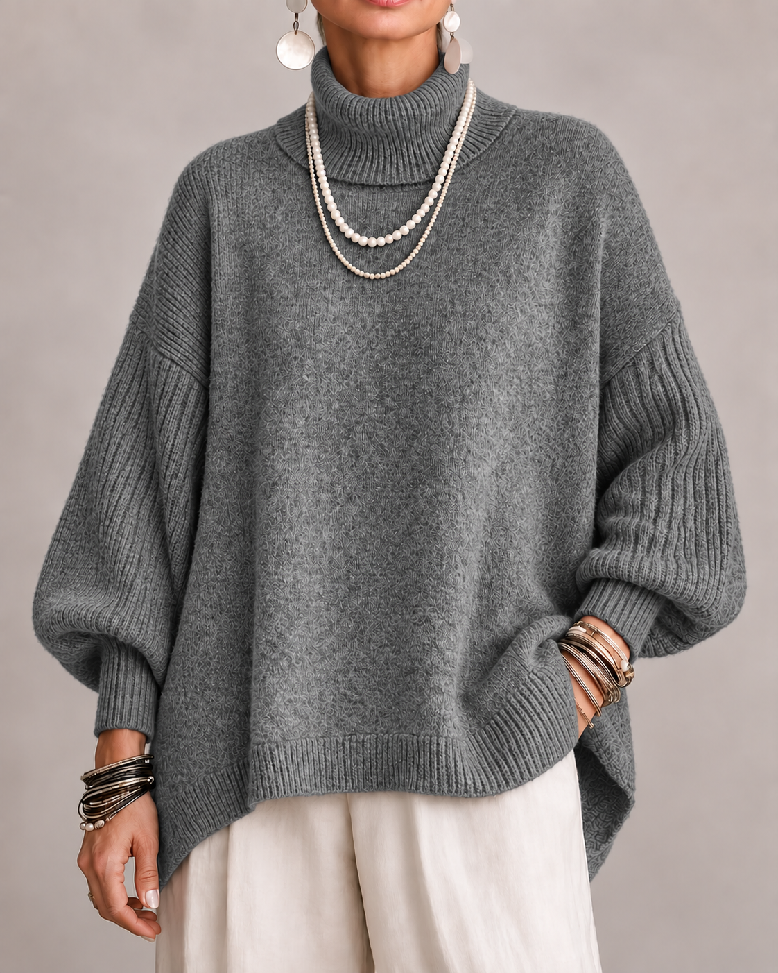 Catherine | Pull Col Roulé Élégant