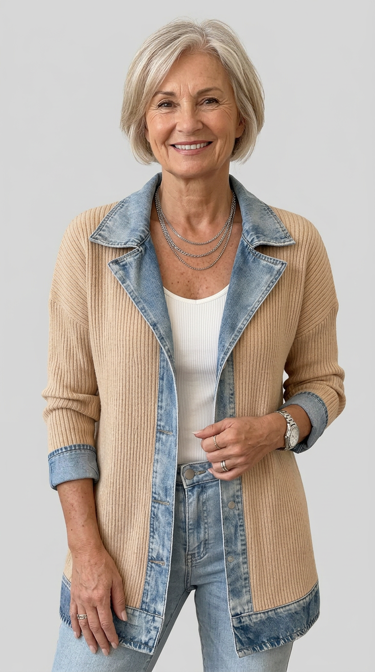 Marguerite | Veste Mixte Maille et Jean