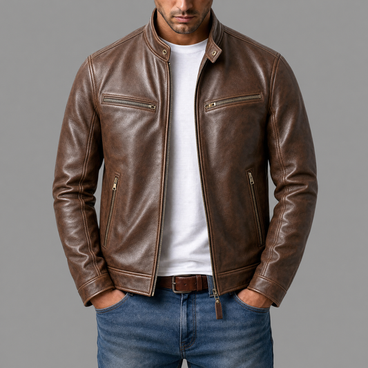 Octave | Veste Vintage en Cuir Homme