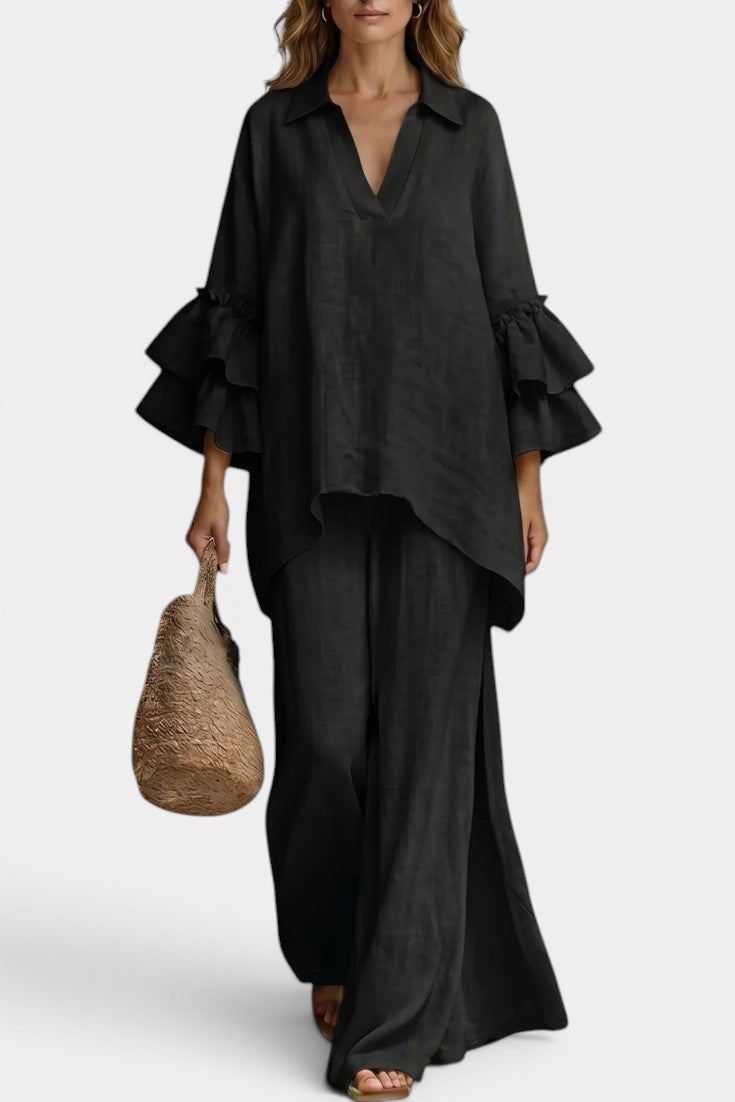 Yseult - Ensemble Tunique Volants & Pantalon Large