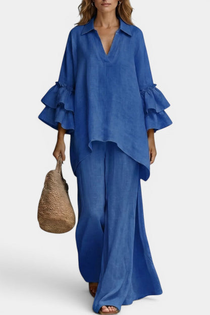 Yseult - Ensemble Tunique Volants & Pantalon Large