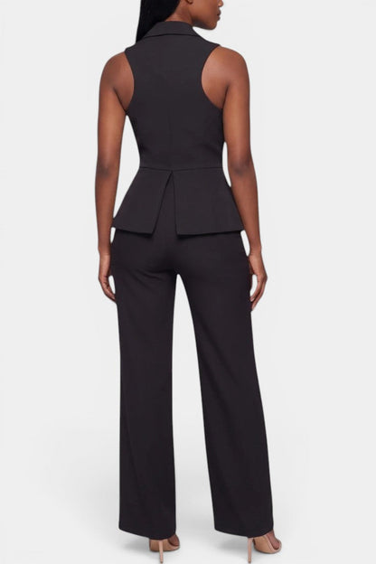 Bathilde - Ensemble Tailleur Gilet Croisé & Pantalon Large