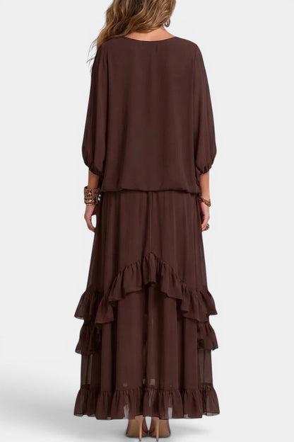 Quiterie - Ensemble Blouse Ample & Jupe Longue Volantée