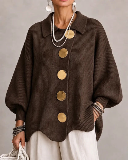 Capucine - Cardigan Boutonné Oversize à Col
