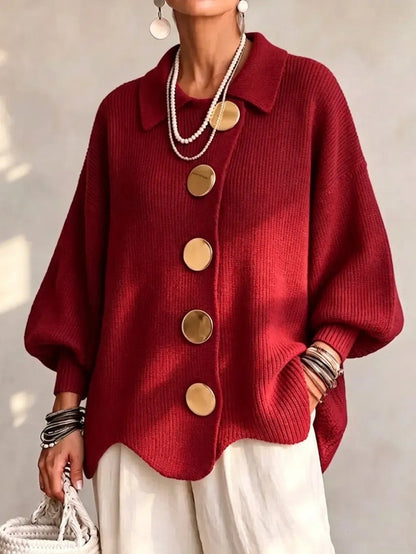 Capucine - Cardigan Boutonné Oversize à Col