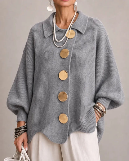 Capucine - Cardigan Boutonné Oversize à Col