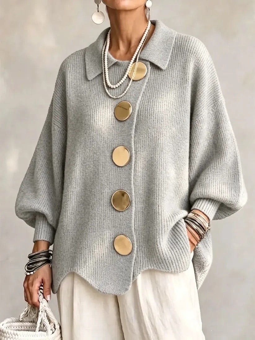 Capucine - Cardigan Boutonné Oversize à Col