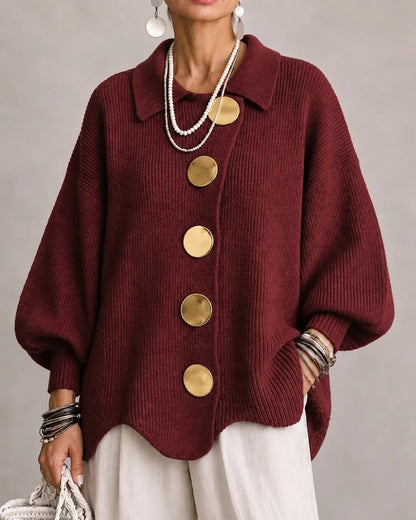 Capucine - Cardigan Boutonné Oversize à Col