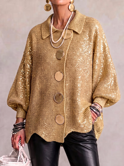 Capucine - Cardigan Boutonné Oversize à Col