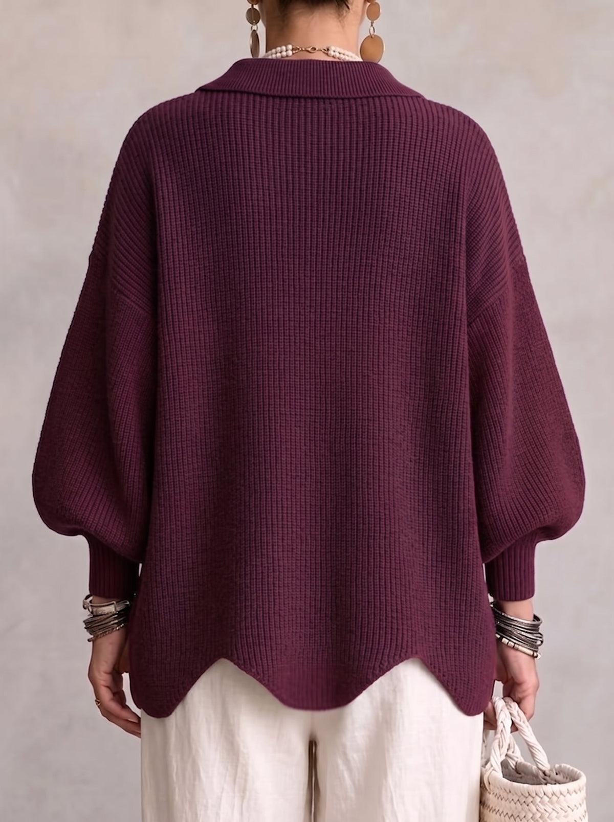 Capucine - Cardigan Boutonné Oversize à Col