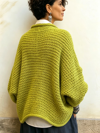 Aurélie | Pull Cache-Cœur Oversize à Manches Chauve-Souris