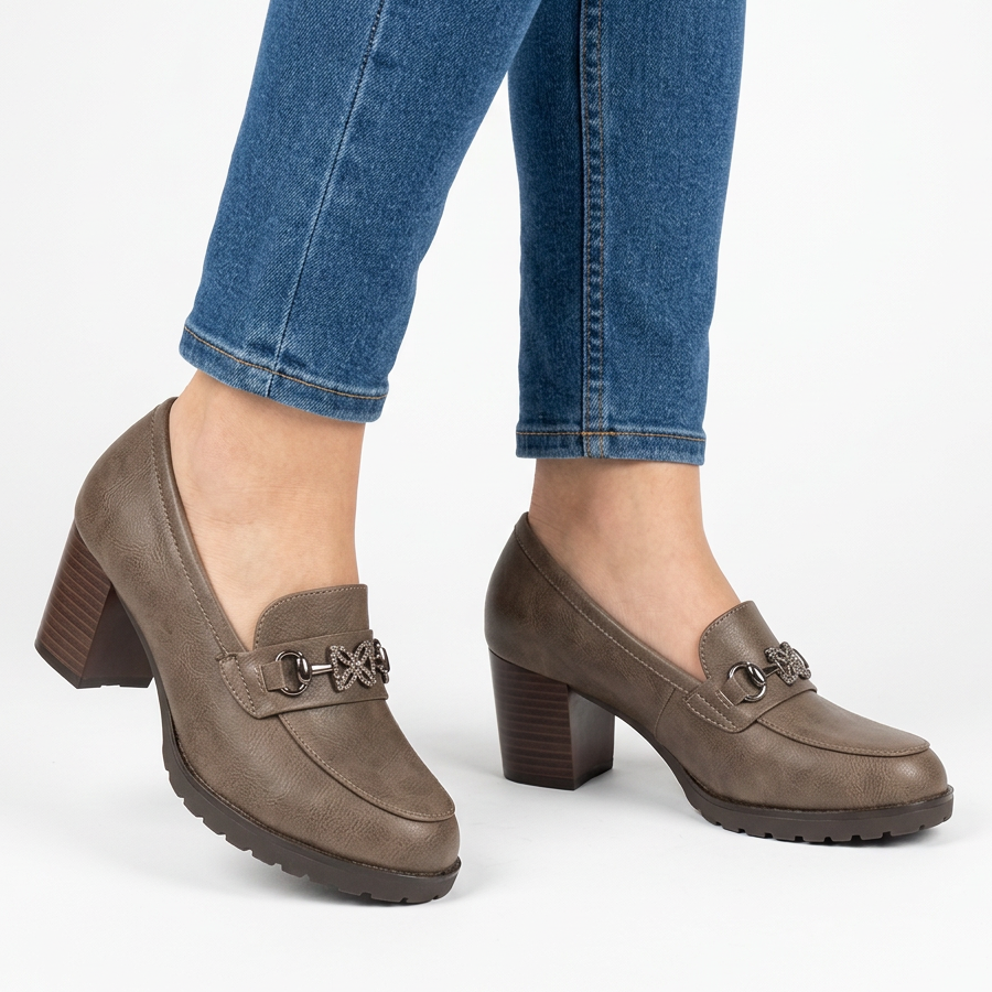 Véronique | Mocassin Confort à Talon Carré