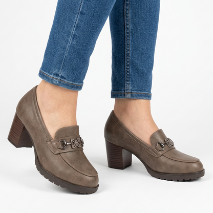 Véronique | Mocassin Confort à Talon Carré