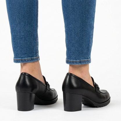 Véronique | Mocassin Confort à Talon Carré
