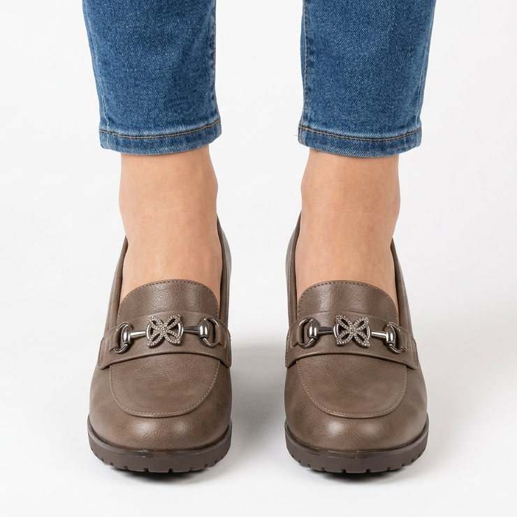 Véronique | Mocassin Confort à Talon Carré